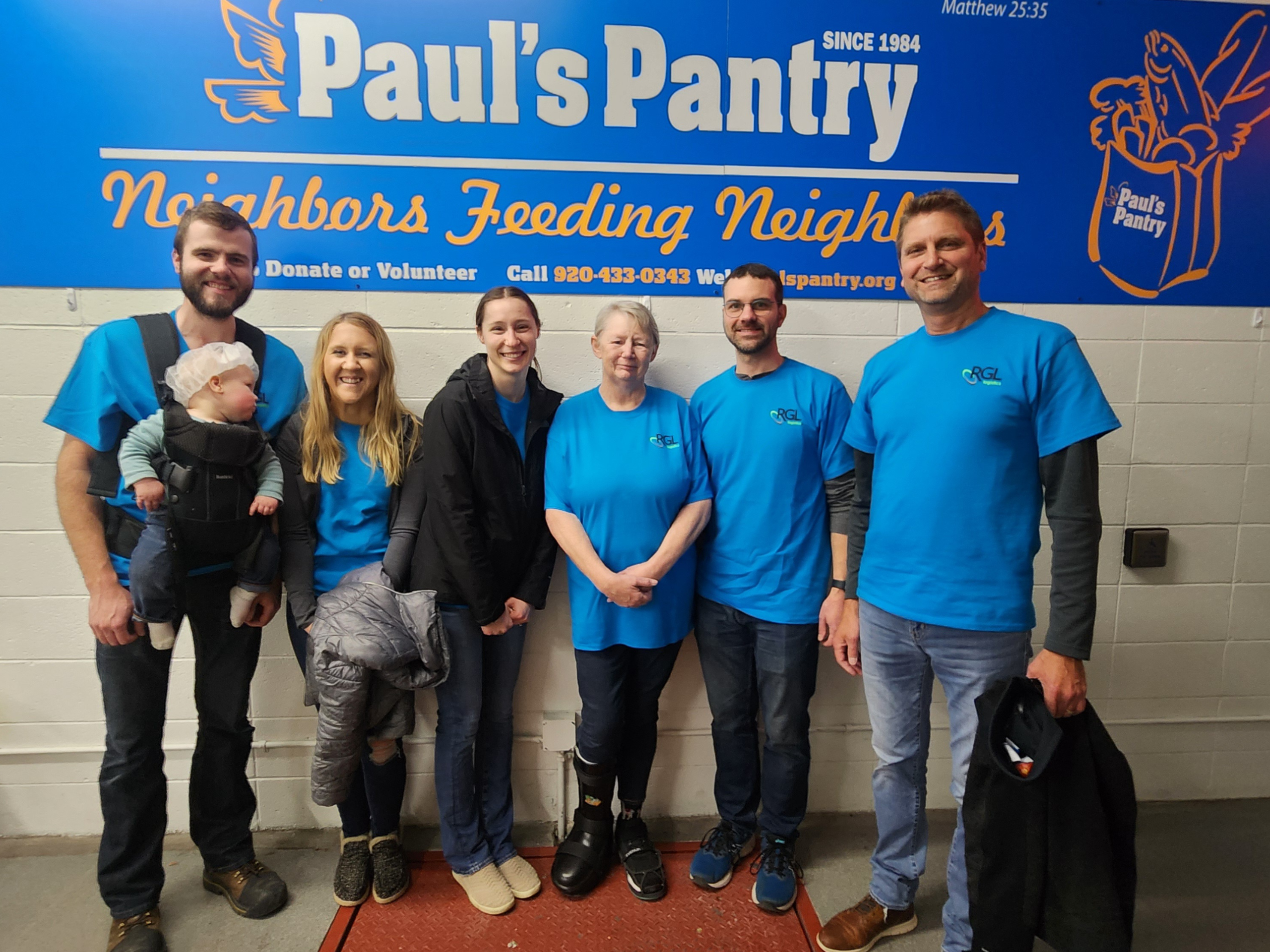 RGL teammates volunteer time at Paul's Pantry sorting food in Green Bay Wisconsin